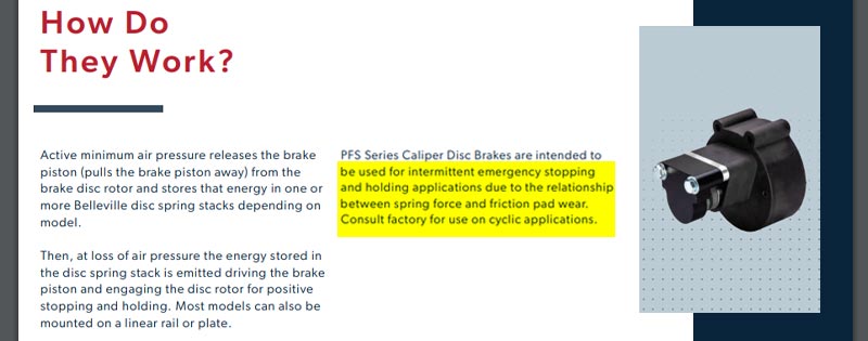 Extract from Branham PDF regarding the calipers